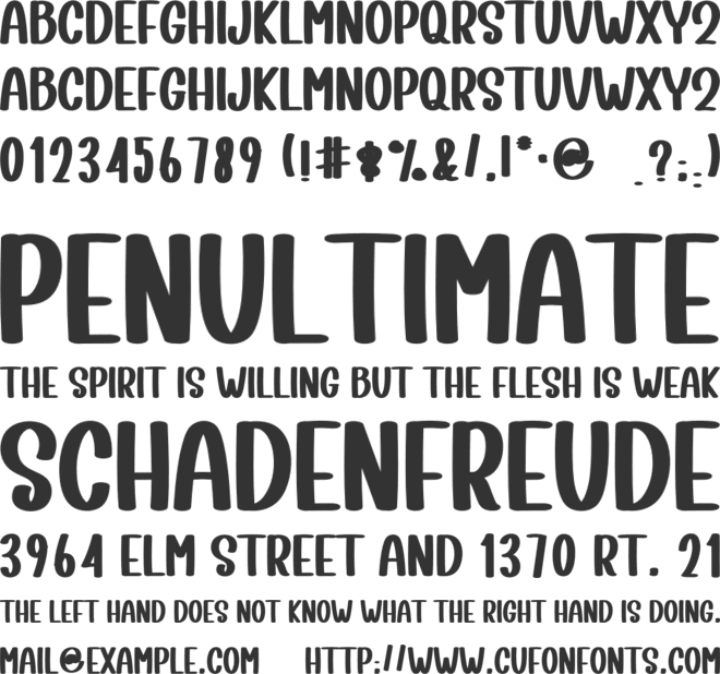 Varsity Kindly font preview