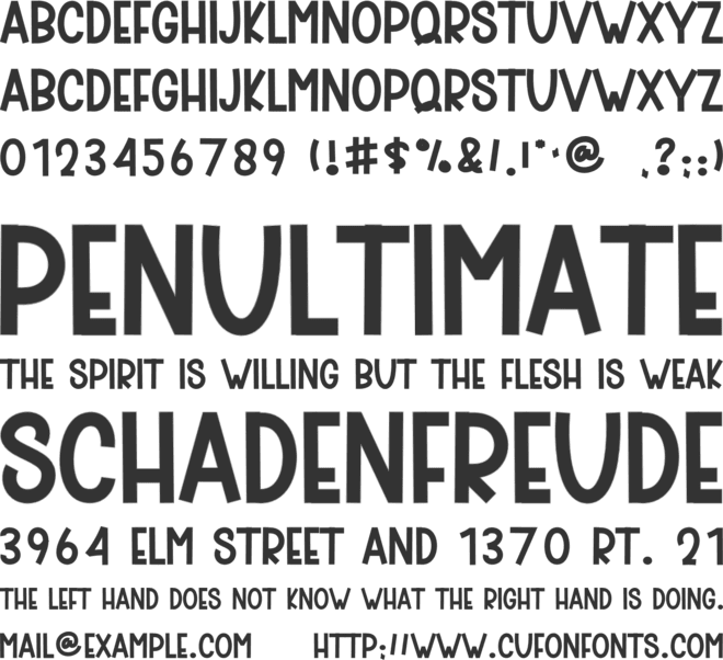 Simple Rainday font preview