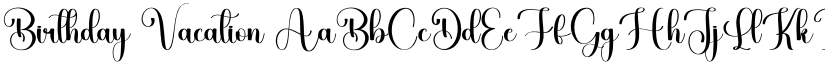 Birthday Vacation font