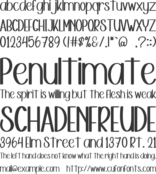 January Holiday font preview