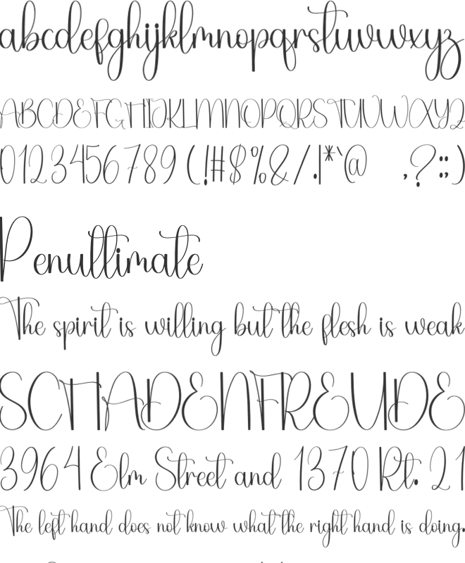 Sweety Mellissa font preview
