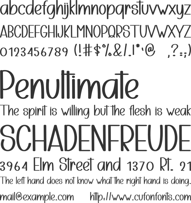 Monday Birthday font preview