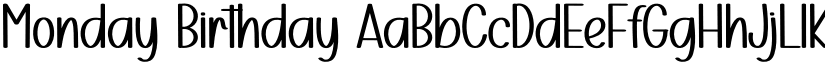 Monday Birthday font