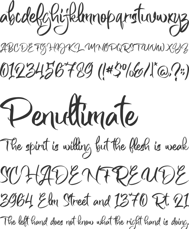 The Restight Script font preview