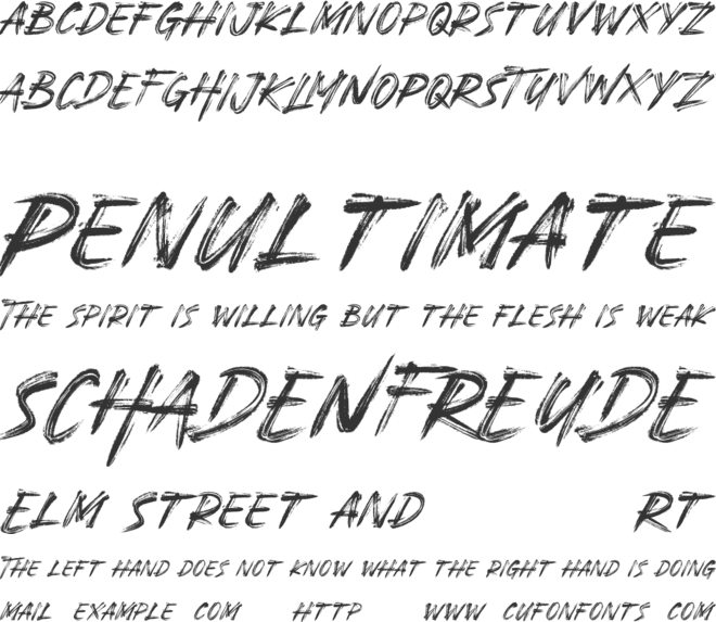 Brush Nature font preview