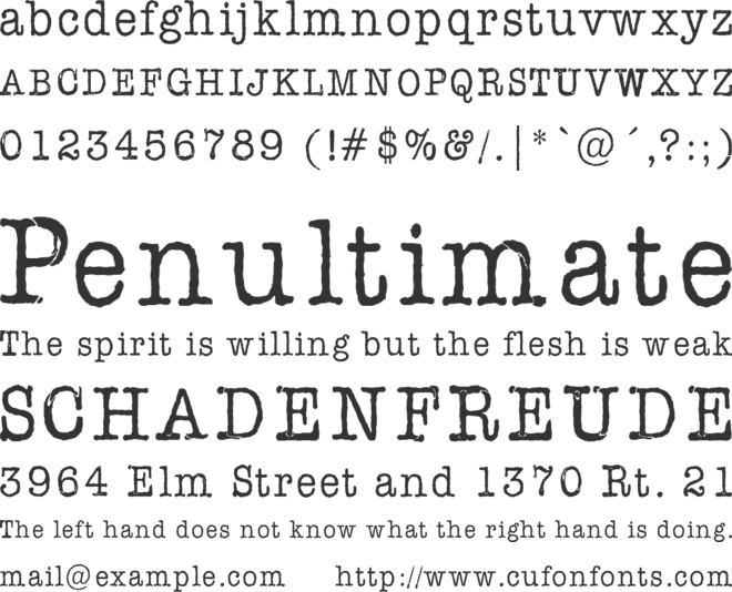 AmerType Md BT font preview