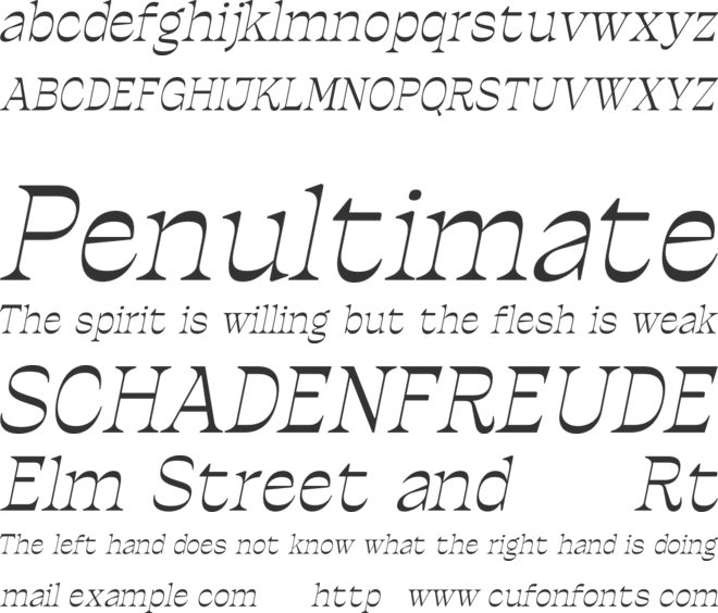 Ronders Slant font preview