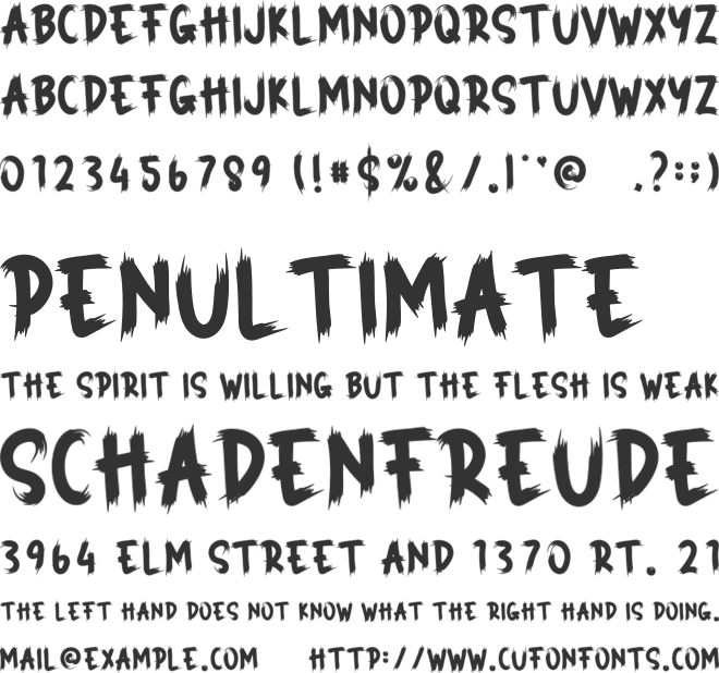Spooky Scary font preview