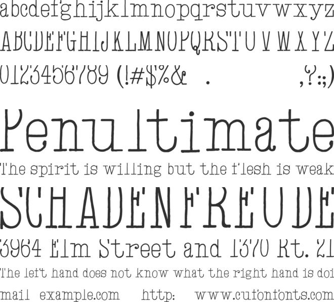 Hand TypeWriter font preview
