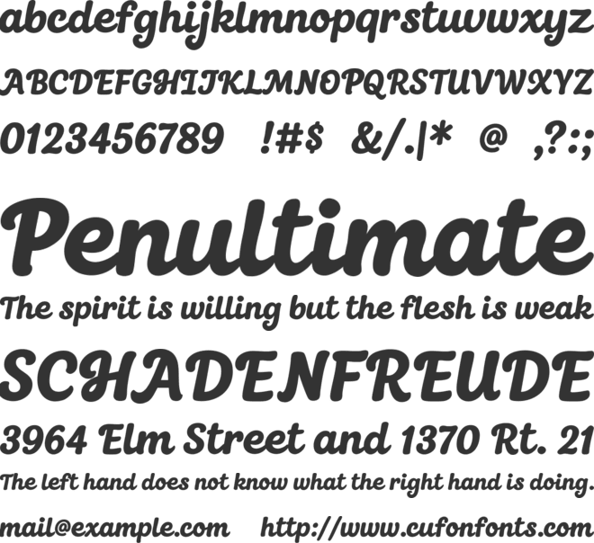 Puffberry font preview