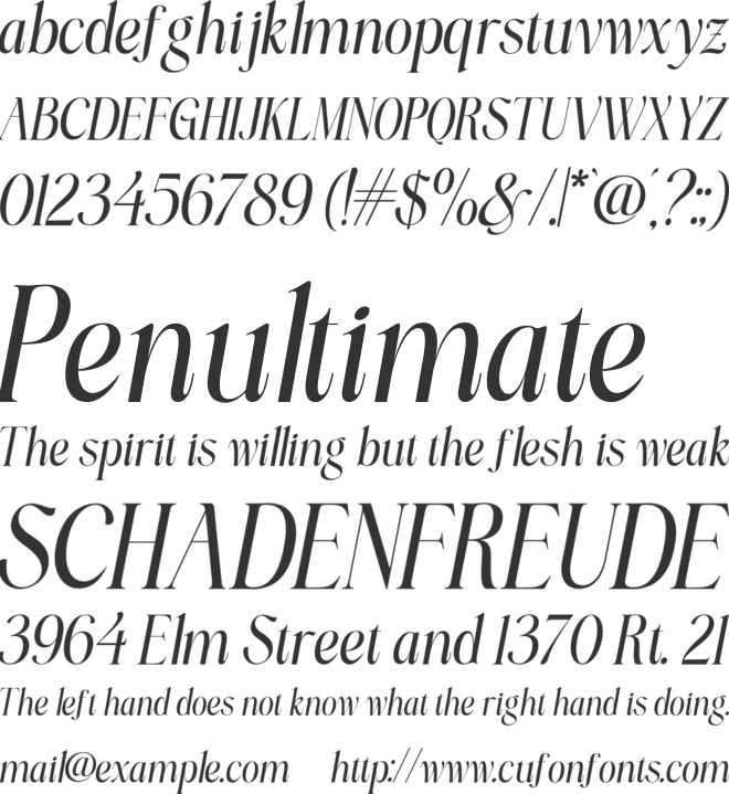 Aurelia Symphony font preview