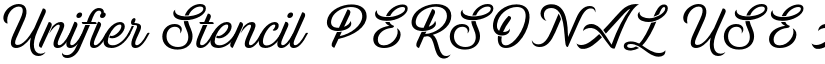 Unifier Stencil PERSONAL USE font