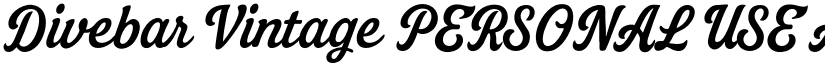 Divebar Vintage PERSONAL USE font