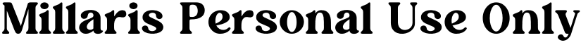 Millaris Personal Use Only font