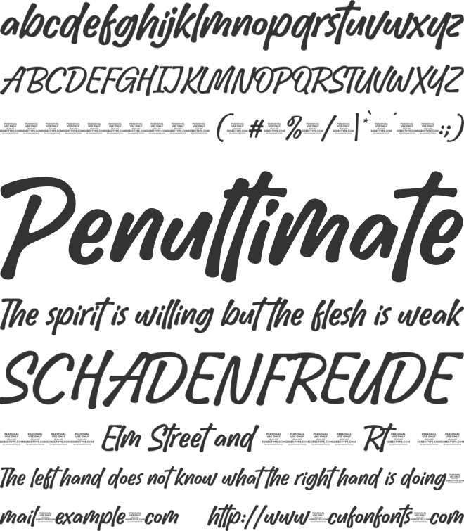 Pinky Vanilla font preview