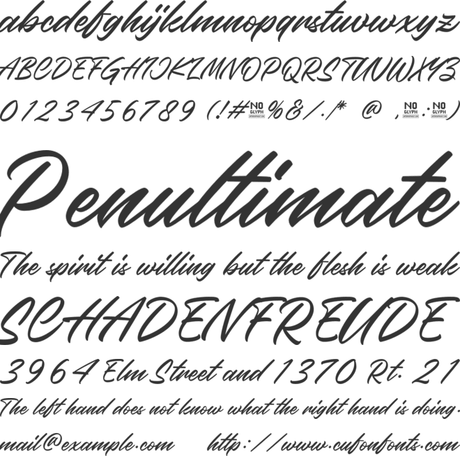 Rainylock font preview