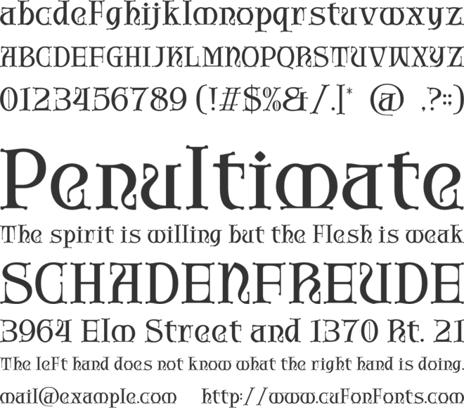 Muba News font preview