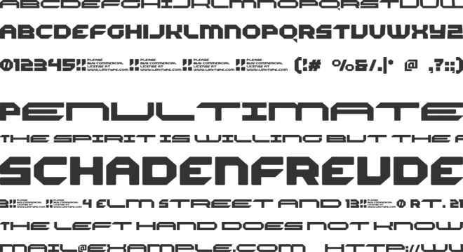 Alphatron Futuristic Font font preview