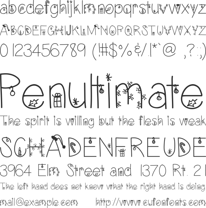 ChristmasEve font preview