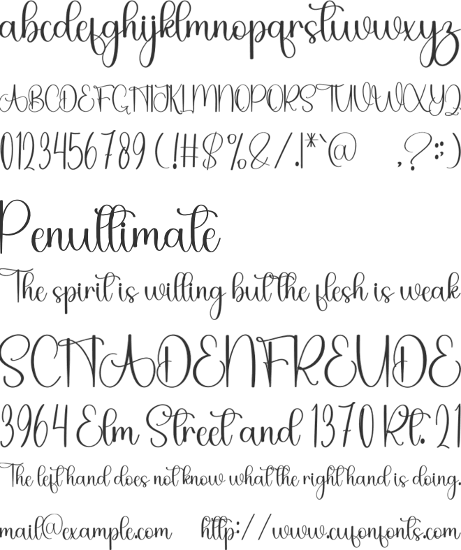 Wings Angel font preview