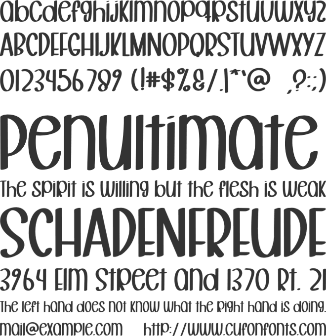 Overture font preview