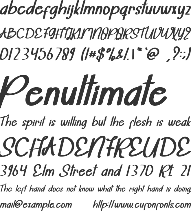 Cute Rainbow font preview
