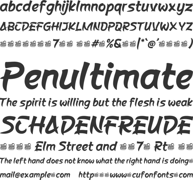 Reasin Brukut Trial font preview