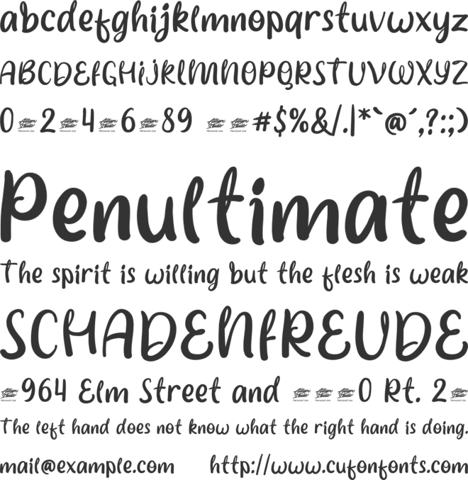 White Melati font preview