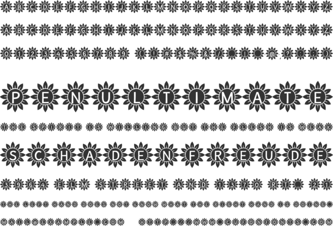Sunflower Alphabet Solid font preview