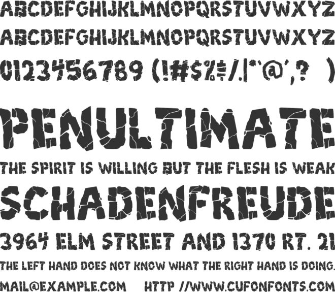 Breakdown PG font preview