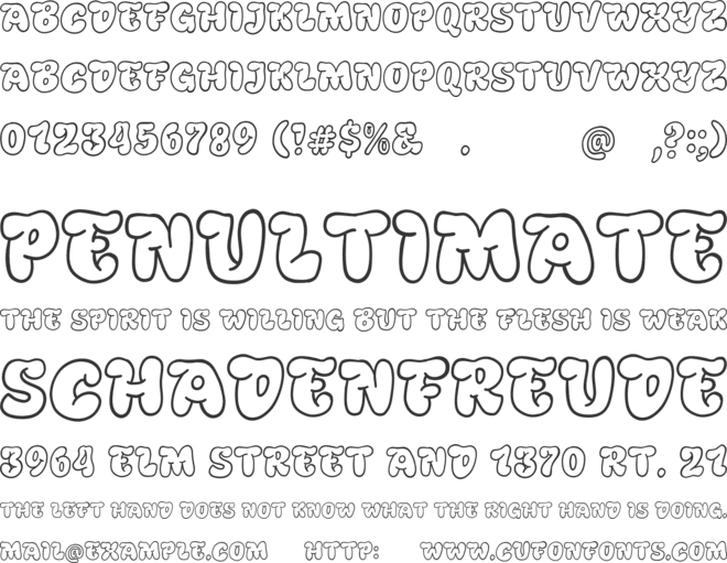 Bulbear Line font preview