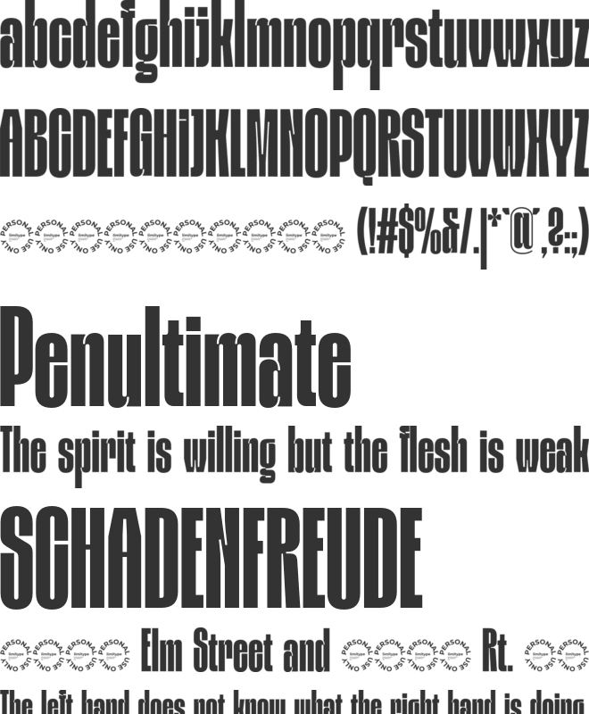 Condenso Condensed Font font preview