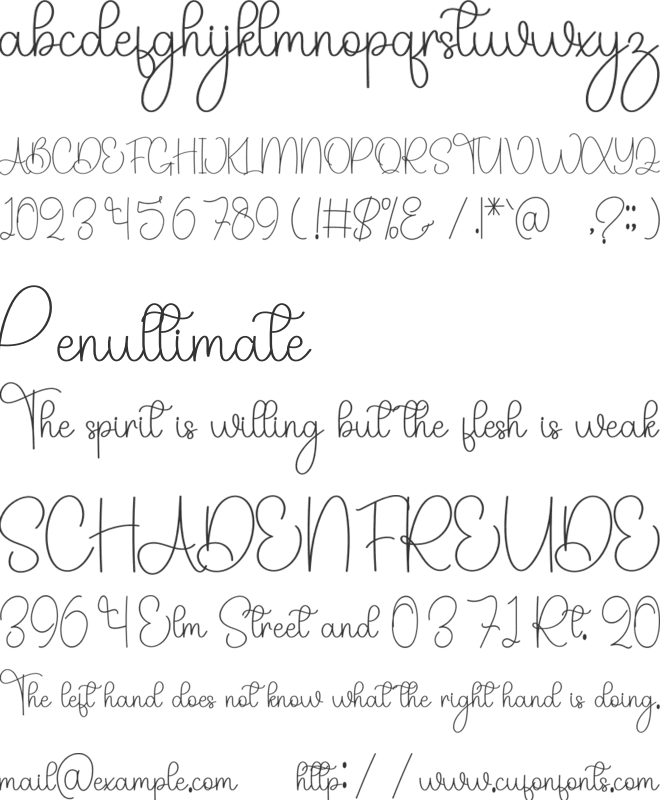 Blushing Bridge font preview