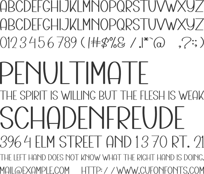 Planner Interior font preview