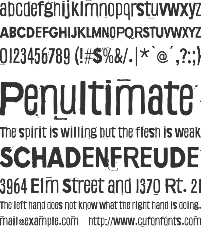 Yellow Ob La Queue font preview