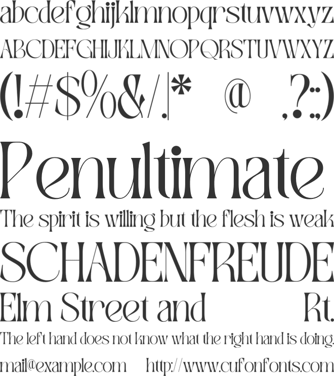 Gavona Elegant font preview