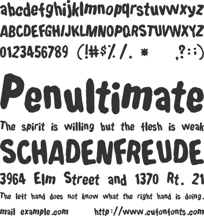 Shake that booty font preview