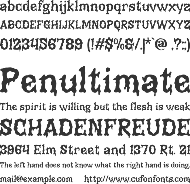 Deathgrin font preview