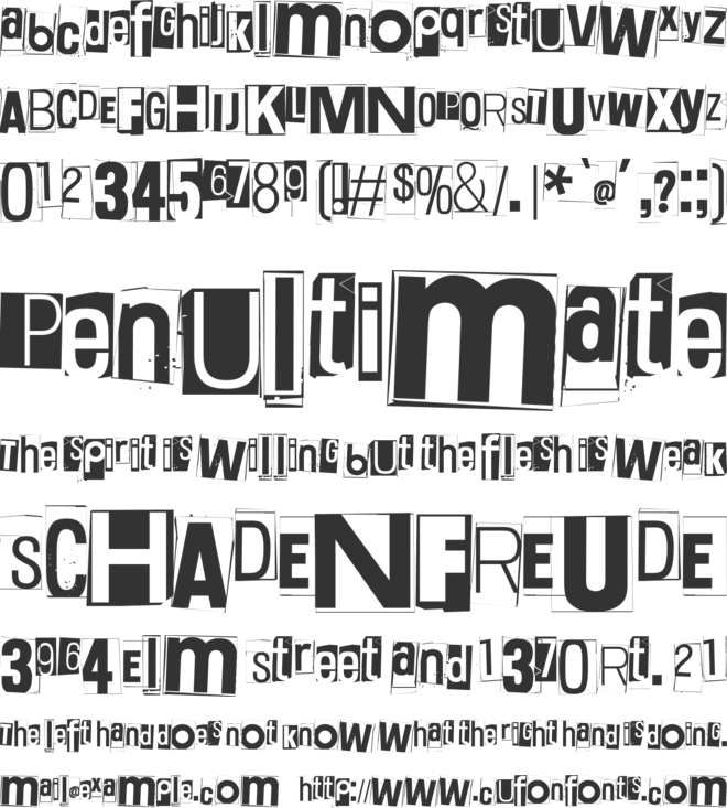 White Square Red Yes Black Eight font preview