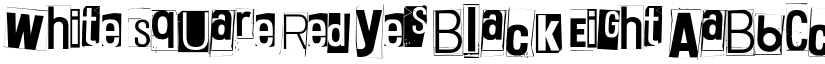 White Square Red Yes Black Eight font
