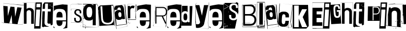 White Square Red Yes Black Eight Pingpong font
