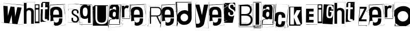 White Square Red Yes Black Eight Zero font