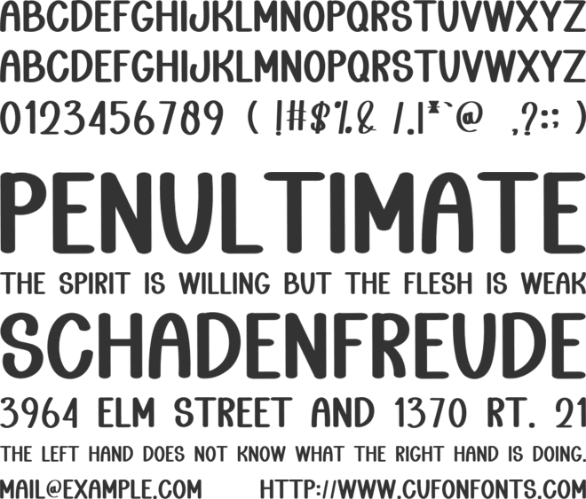Beach  Choconut font preview