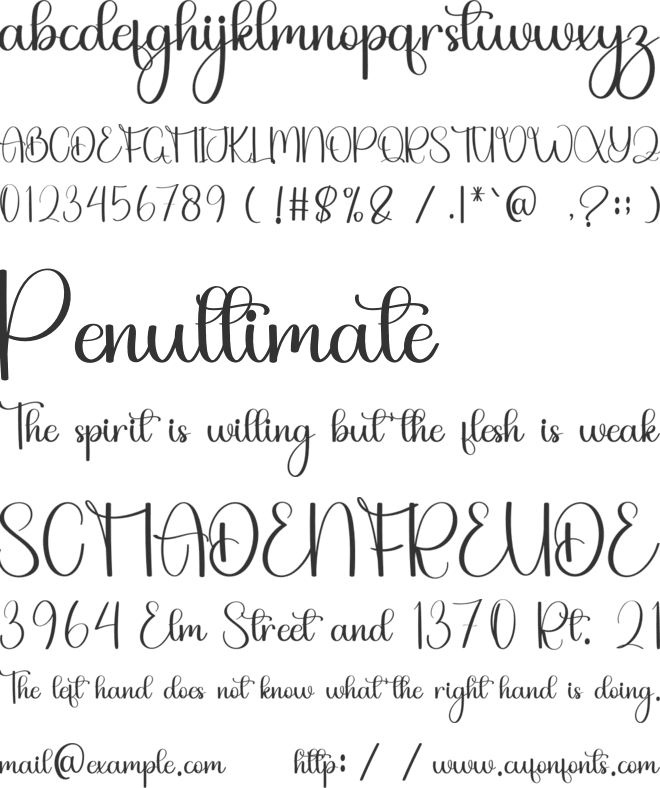 Wingman Handmade font preview