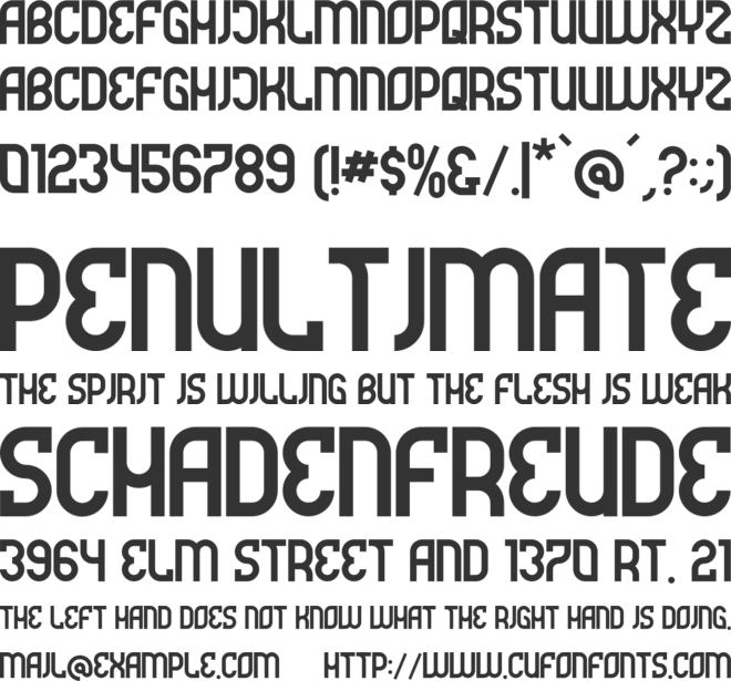 Futrons font preview