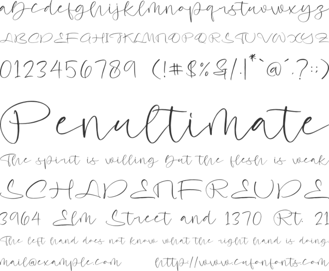 Paradis Heart font preview