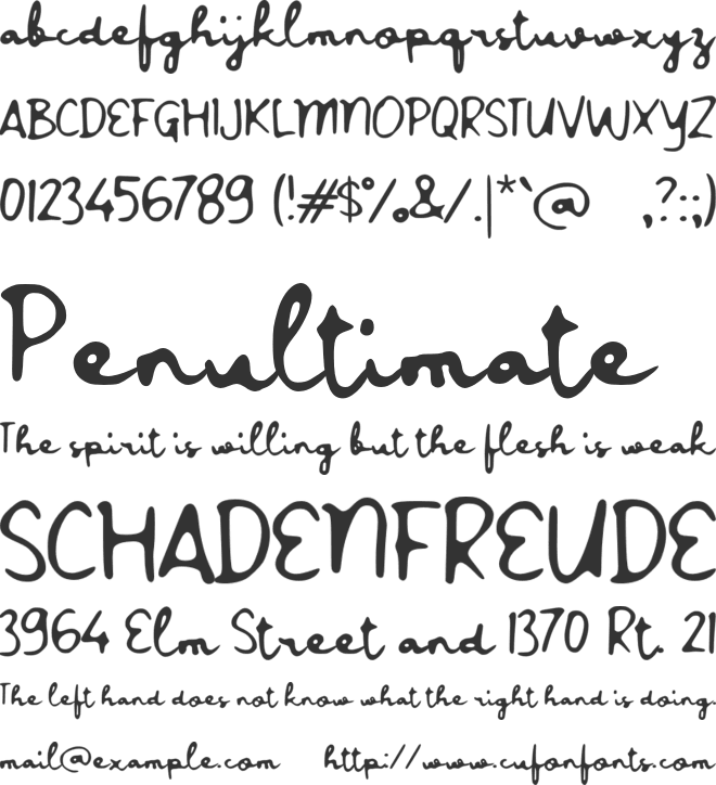 Waallohen font preview