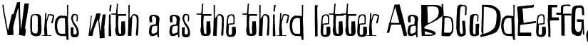 Words with a as the third letter font