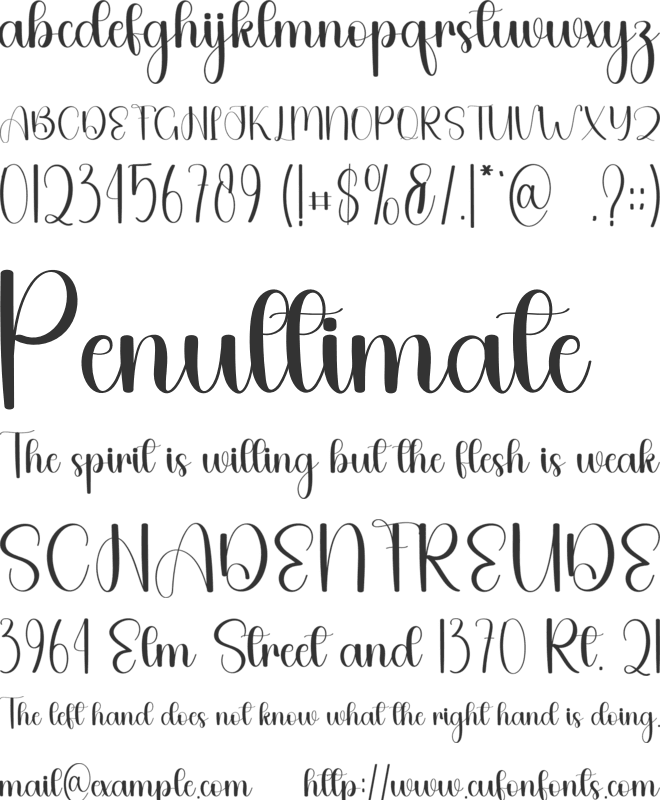 Stacked font preview