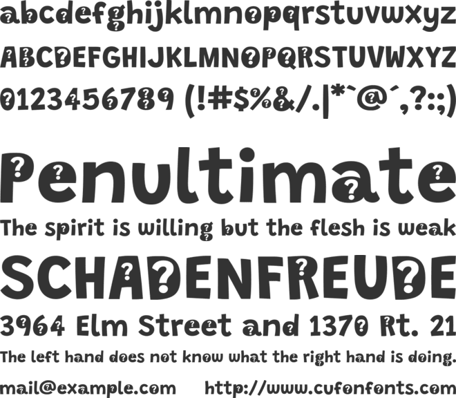Grandstander Question font preview